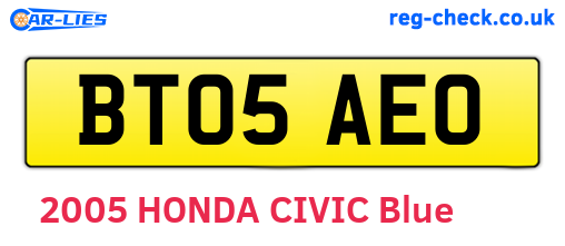 BT05AEO are the vehicle registration plates.