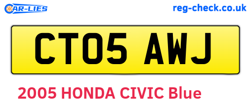 CT05AWJ are the vehicle registration plates.