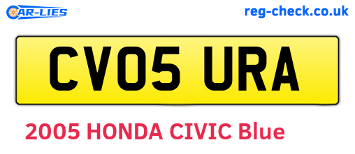 CV05URA are the vehicle registration plates.