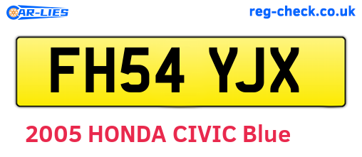 FH54YJX are the vehicle registration plates.
