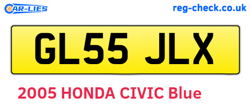 GL55JLX are the vehicle registration plates.