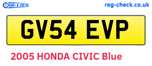 GV54EVP are the vehicle registration plates.