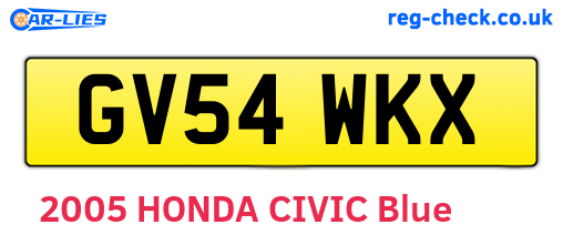 GV54WKX are the vehicle registration plates.