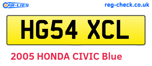 HG54XCL are the vehicle registration plates.
