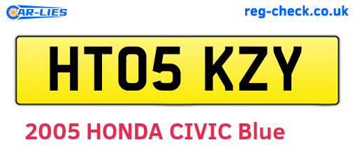 HT05KZY are the vehicle registration plates.