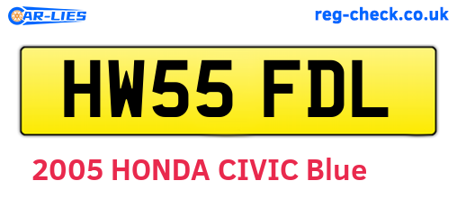 HW55FDL are the vehicle registration plates.