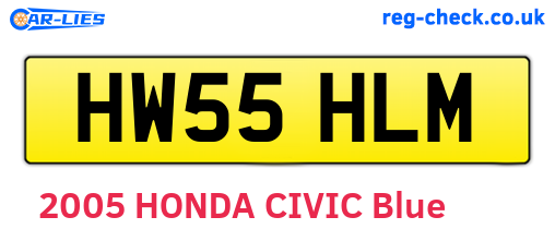HW55HLM are the vehicle registration plates.