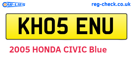 KH05ENU are the vehicle registration plates.