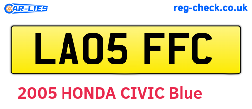 LA05FFC are the vehicle registration plates.