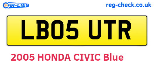 LB05UTR are the vehicle registration plates.