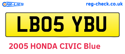 LB05YBU are the vehicle registration plates.
