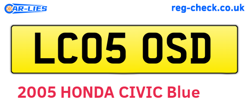 LC05OSD are the vehicle registration plates.