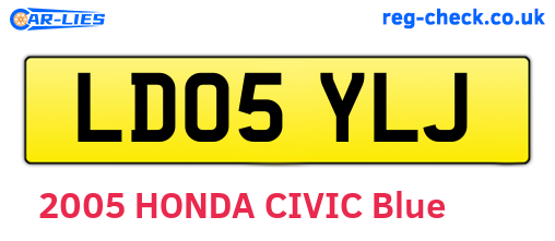 LD05YLJ are the vehicle registration plates.