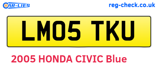 LM05TKU are the vehicle registration plates.