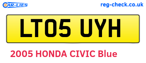 LT05UYH are the vehicle registration plates.