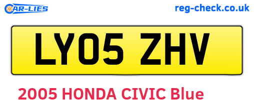 LY05ZHV are the vehicle registration plates.
