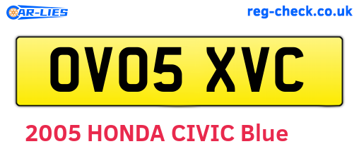 OV05XVC are the vehicle registration plates.