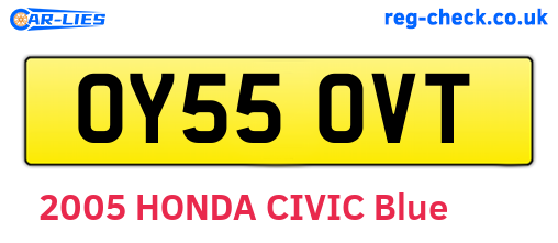 OY55OVT are the vehicle registration plates.