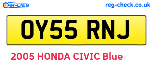 OY55RNJ are the vehicle registration plates.