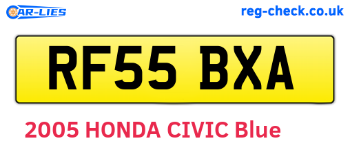 RF55BXA are the vehicle registration plates.