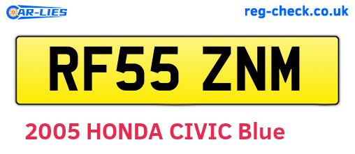 RF55ZNM are the vehicle registration plates.