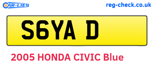 S6YAD are the vehicle registration plates.