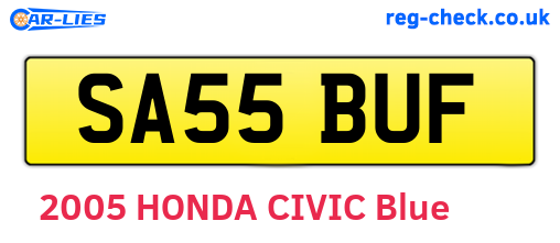 SA55BUF are the vehicle registration plates.