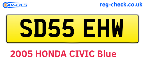 SD55EHW are the vehicle registration plates.