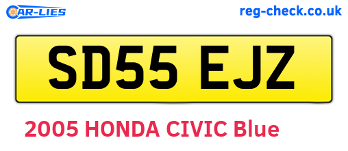 SD55EJZ are the vehicle registration plates.