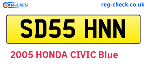 SD55HNN are the vehicle registration plates.