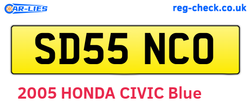 SD55NCO are the vehicle registration plates.