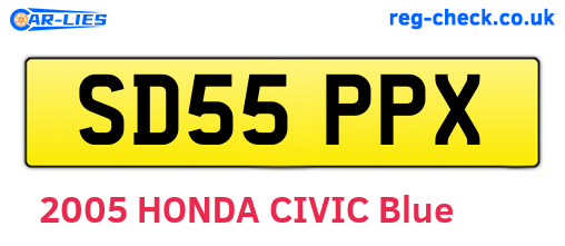 SD55PPX are the vehicle registration plates.