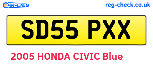 SD55PXX are the vehicle registration plates.