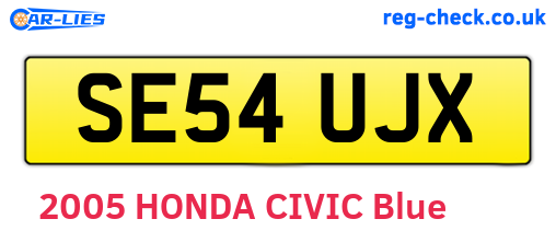 SE54UJX are the vehicle registration plates.