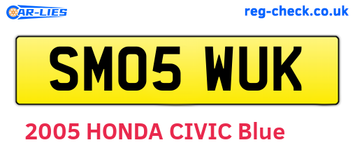 SM05WUK are the vehicle registration plates.