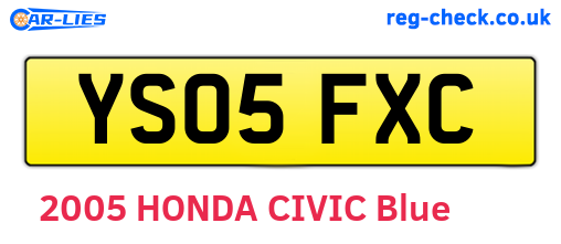 YS05FXC are the vehicle registration plates.