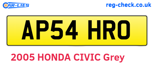 AP54HRO are the vehicle registration plates.