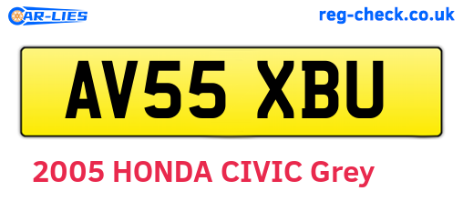 AV55XBU are the vehicle registration plates.
