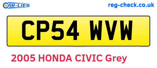 CP54WVW are the vehicle registration plates.