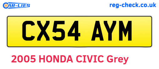 CX54AYM are the vehicle registration plates.