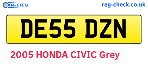 DE55DZN are the vehicle registration plates.