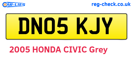 DN05KJY are the vehicle registration plates.