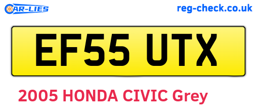 EF55UTX are the vehicle registration plates.