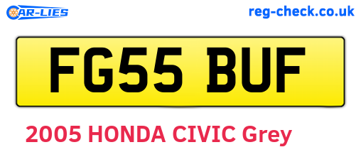 FG55BUF are the vehicle registration plates.