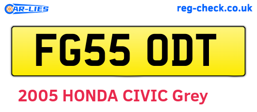 FG55ODT are the vehicle registration plates.