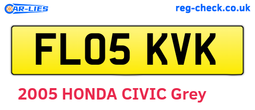 FL05KVK are the vehicle registration plates.