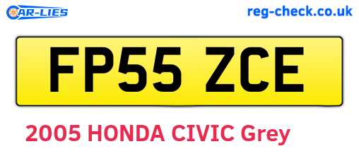 FP55ZCE are the vehicle registration plates.