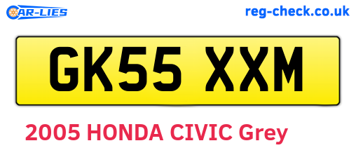 GK55XXM are the vehicle registration plates.