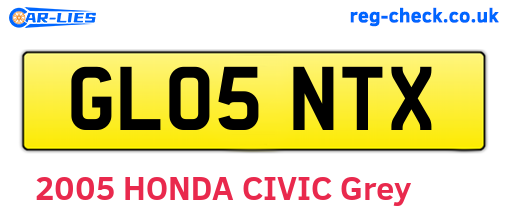 GL05NTX are the vehicle registration plates.