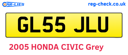 GL55JLU are the vehicle registration plates.